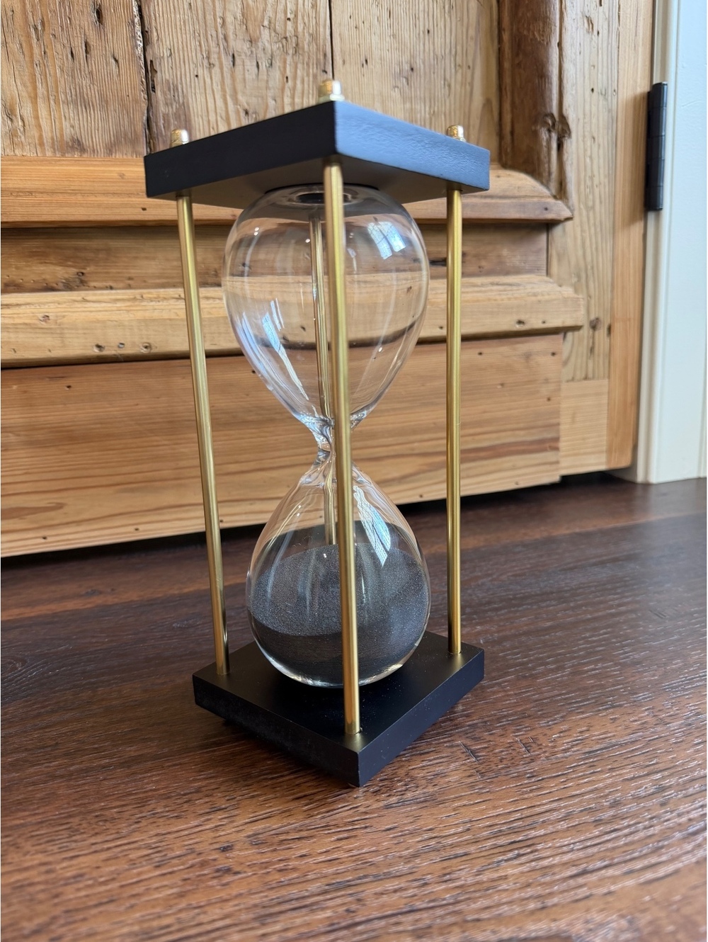 Home Decor | Modern Black & Gold Hourglass Decor | 1140